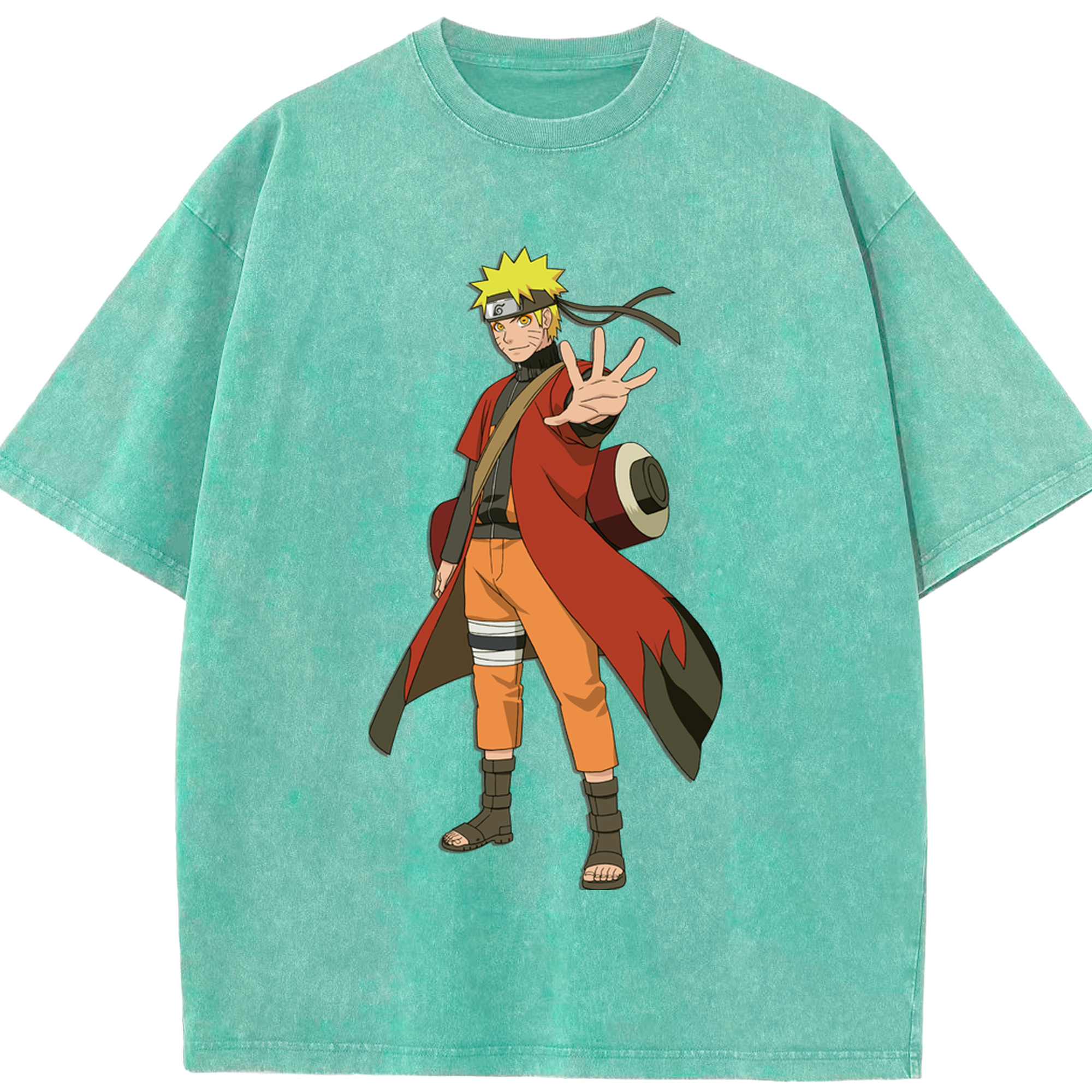（画像用） NARUTO -ナルト- うずまき ナルト Uzumaki Naruto 綿100% ヴィンテージ風 半袖Tシャツ（フロントプリント）